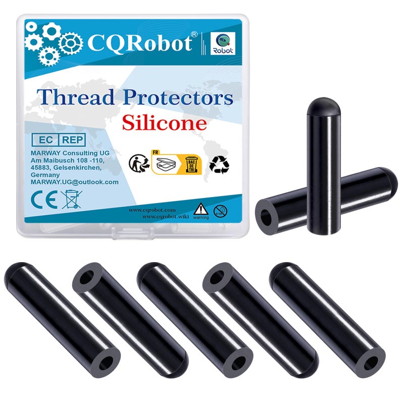 CQRobot Silicone End Caps 100pcs 1/8 Inch High Temp Protective Flexible Screw Thread Protectors Bolt Covers Screw Caps Kit for Metal Tube Rod - Image 1